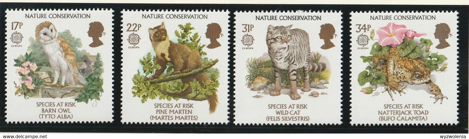 N 191) GB 1986 Mi# 1068-71 **: EUROPA Schutz Von Natur Und Umwelt: Tiere Eule Marder Katze Kröte - Autres & Non Classés