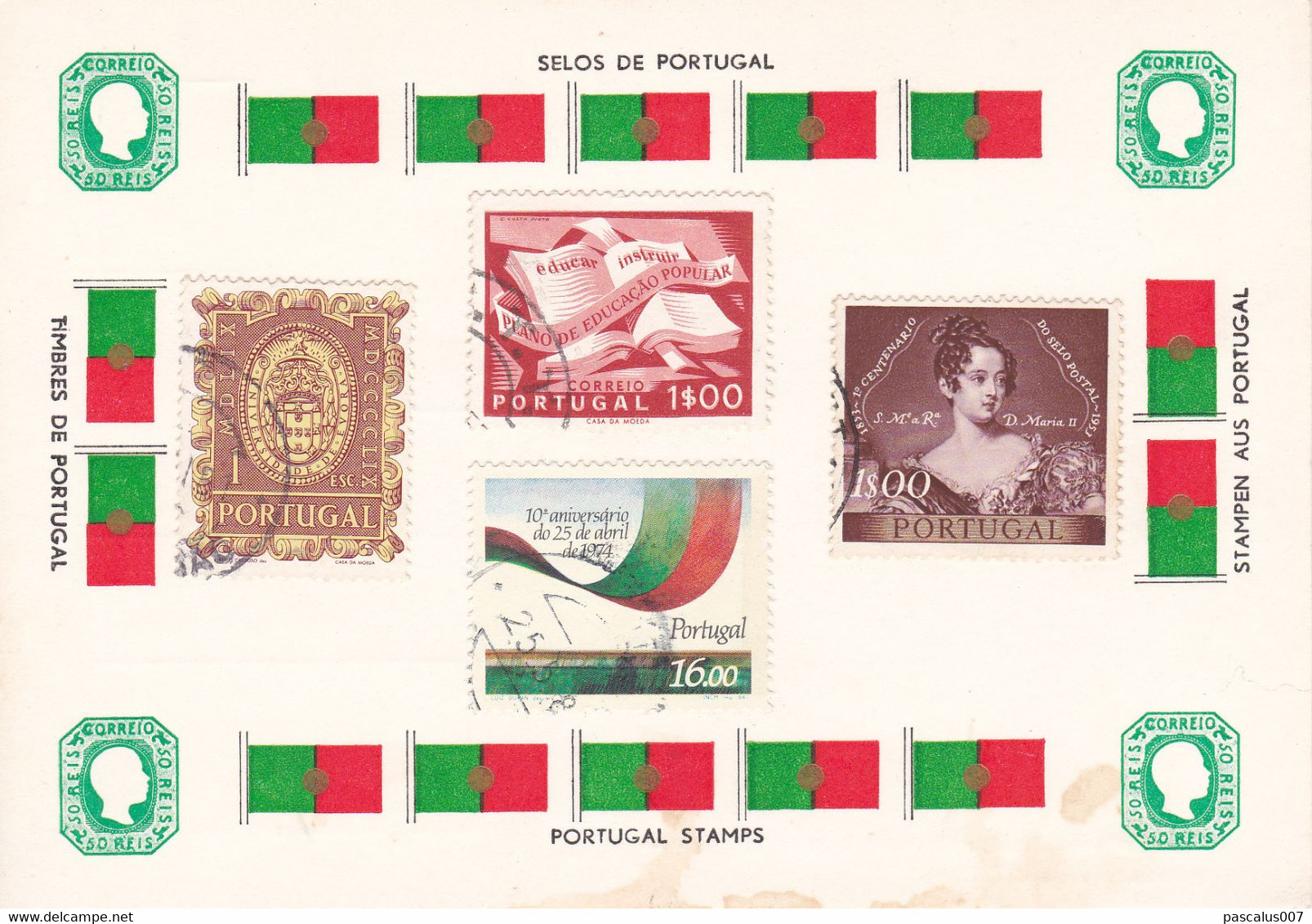 B01-234 2 Cartes Souvenir De Timbres Du Portugal 30-09-1985 - Lotes & Colecciones