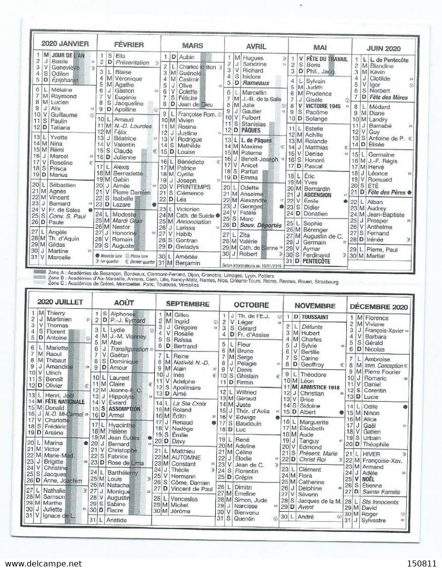 CALENDRIER DE POCHE 2 VOLETS " Voiliers " " JACK" 2020 ( Voir Recto/verso) - Klein Formaat: 2001-...