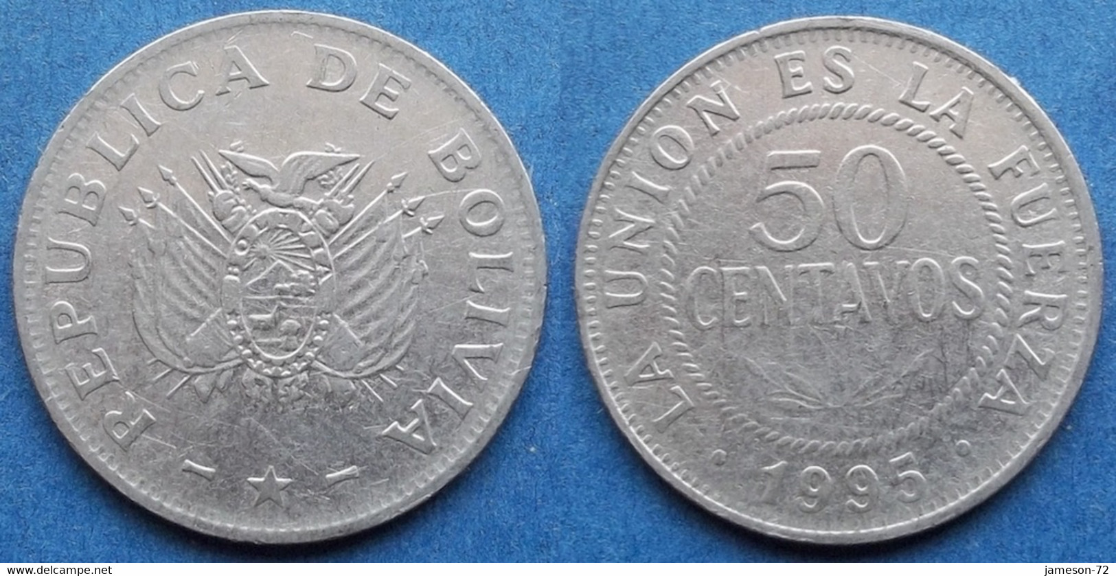 BOLIVIA - 50 Centavos 1995 KM# 204 Monetary Reform (1987) - Edelweiss Coins - Bolivia