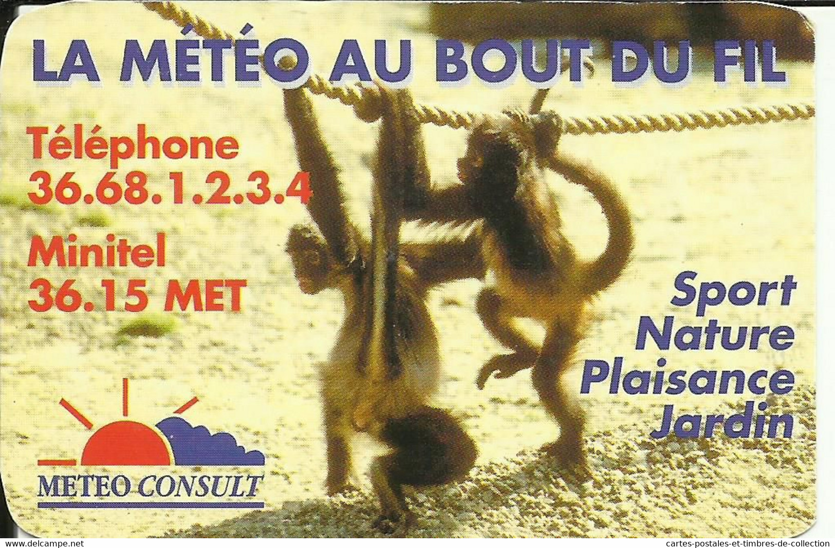 Carte " LA METEO AU BOUT DU FIL " Météo Consult , Sport , Nature , Plaisance , Jardin , Avec Calandrier - Sonstige & Ohne Zuordnung