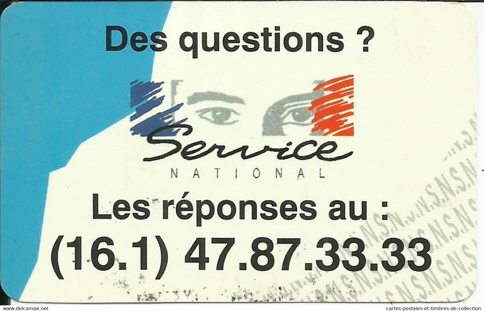 Carte " SERVICE NATIONAL " Les Questions ? , Les Réponses , Carte NEUVE - Otros & Sin Clasificación