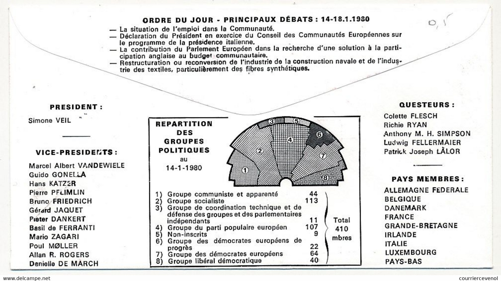 FRANCE - Env En P.P. OMEC Strasbourg R.P. Siège Du Conseil De L'Europe - 2/1/1973 Entrée De La Grande Bretagne... - Brieven & Documenten