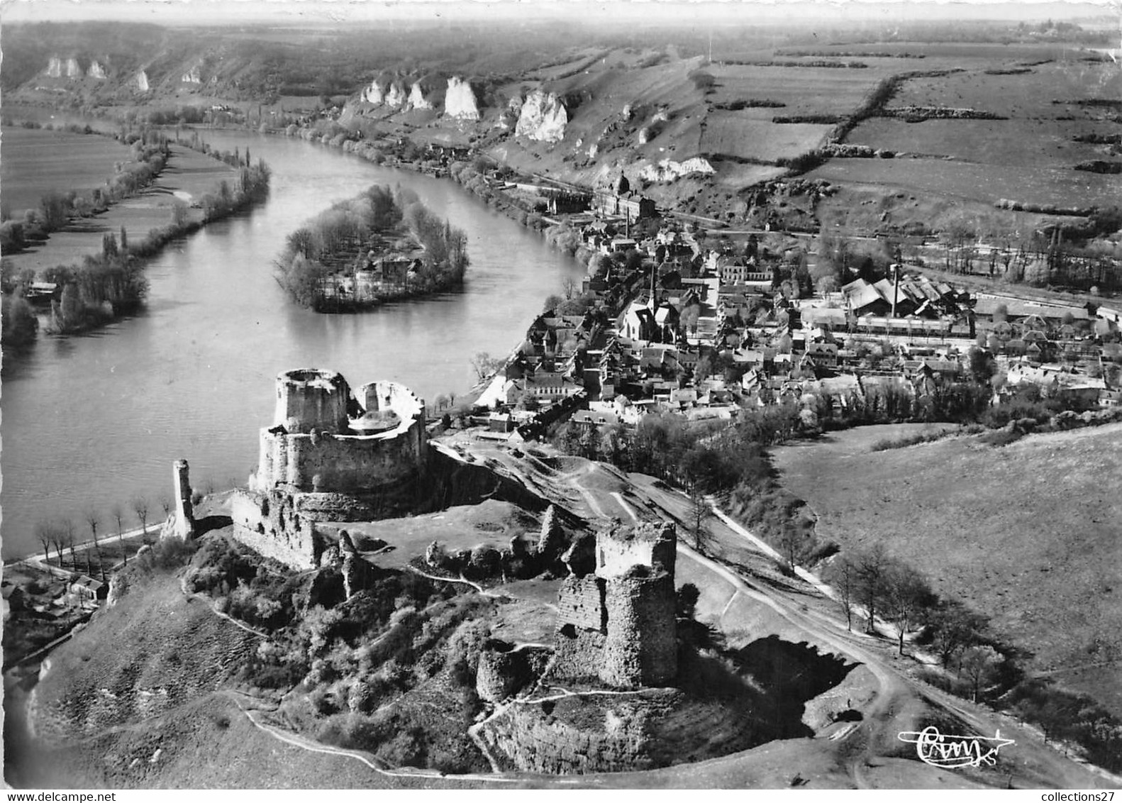 27-LES-ANDELYS- VUE AERIENNE CHÂTEAU GAILLARD VUE SUR LA SEINE ET SES FALAISES - Les Andelys