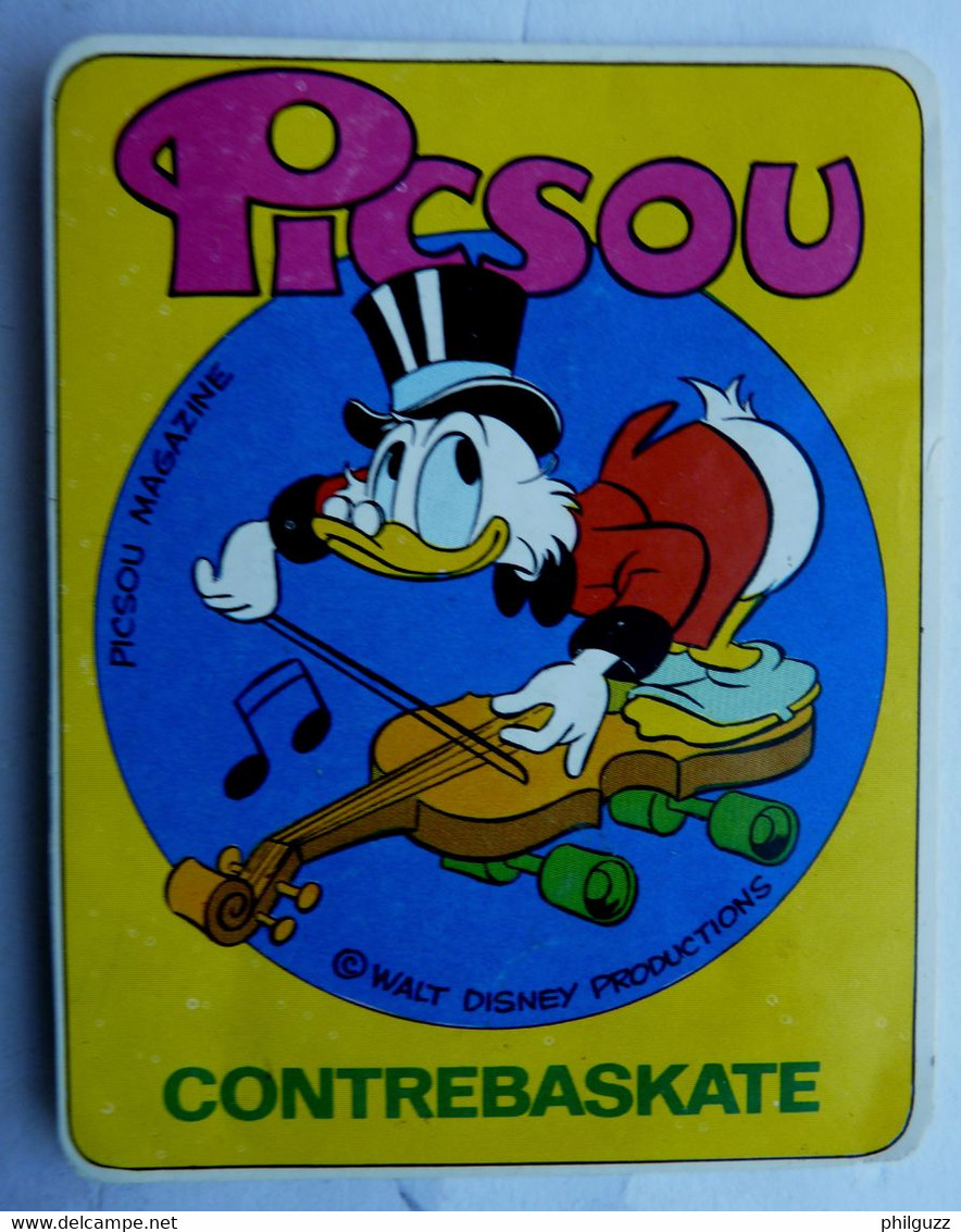 AUTOCOLLANT PICSOU MAGAZINE 78 - CONTREBASKATE - SKATEBOARD 1978 - Autocollants