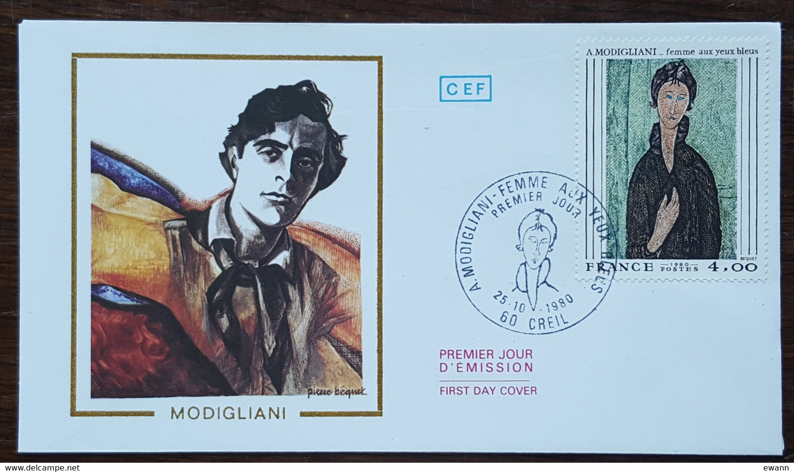 FDC 1980 - YT N° 2109 - MODIGLIANI / FEMME AUX YEUX BLEUS - CREIL - 1980-1989