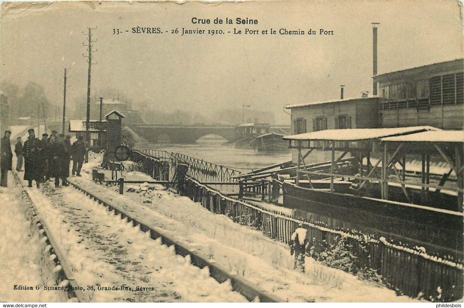 HAUTS DE SEINE   SEVRES  CRUE DE LA SEINE Le Port Et Le Chemin Du Port - Sevres