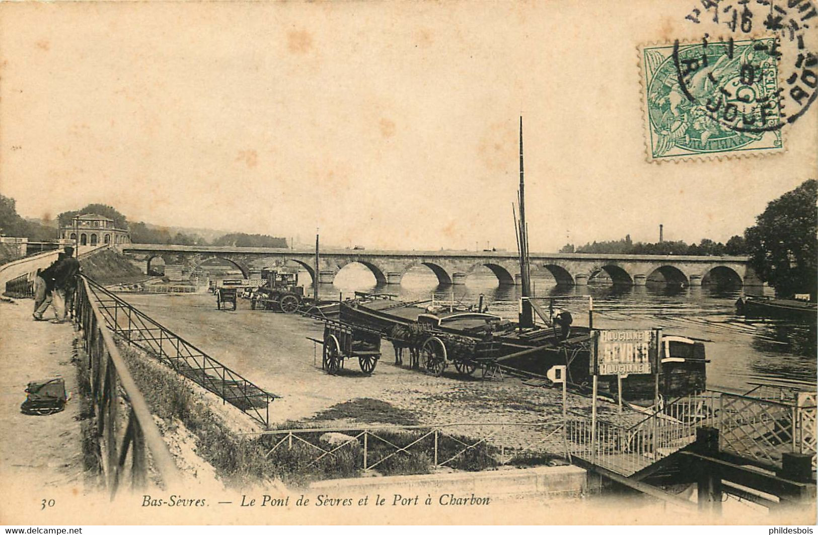 HAUTS DE SEINE   SEVRES   Le Pont Et Le Port A Charbon  (péniche ) - Sevres