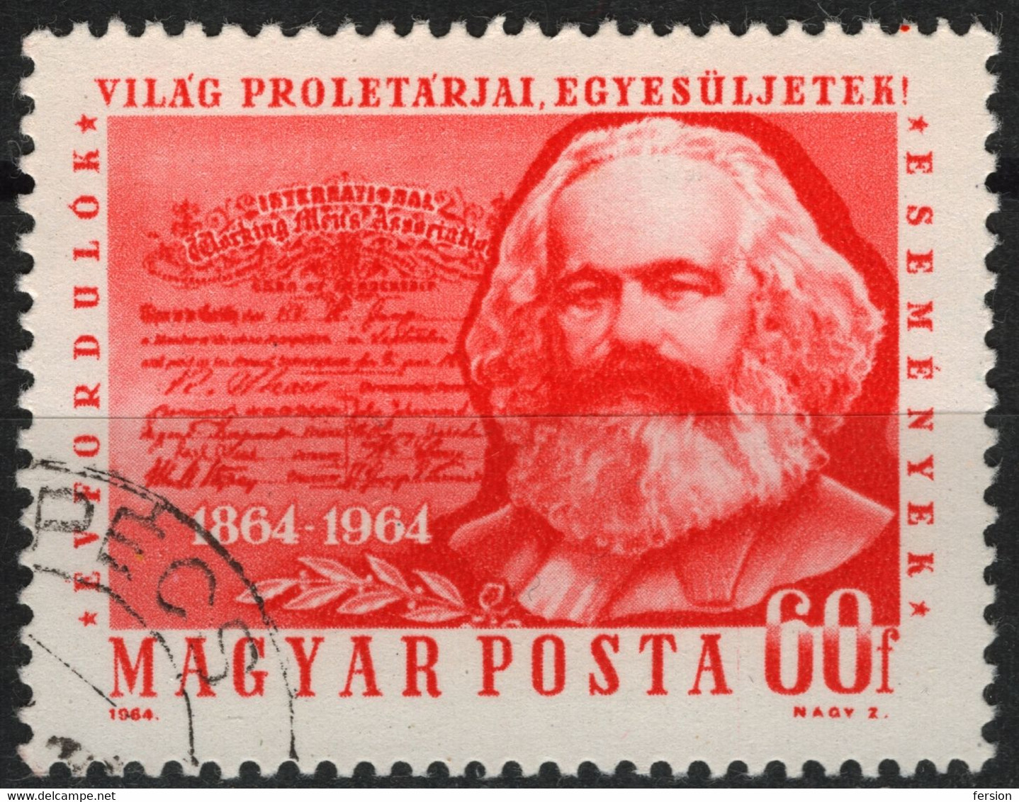 Karl Marx / International Workingmen's Association - HUNGARY 1964 - Used - Karl Marx