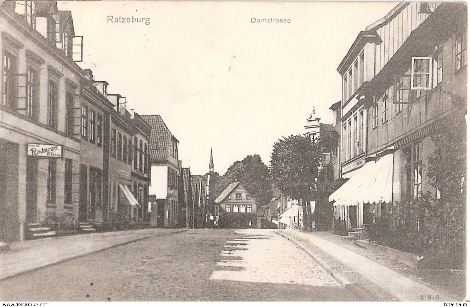 RATZEBURG Lauenburg Domstrasse Belebt Restaurant B Kool 29.4.1910 Gelaufen - Ratzeburg