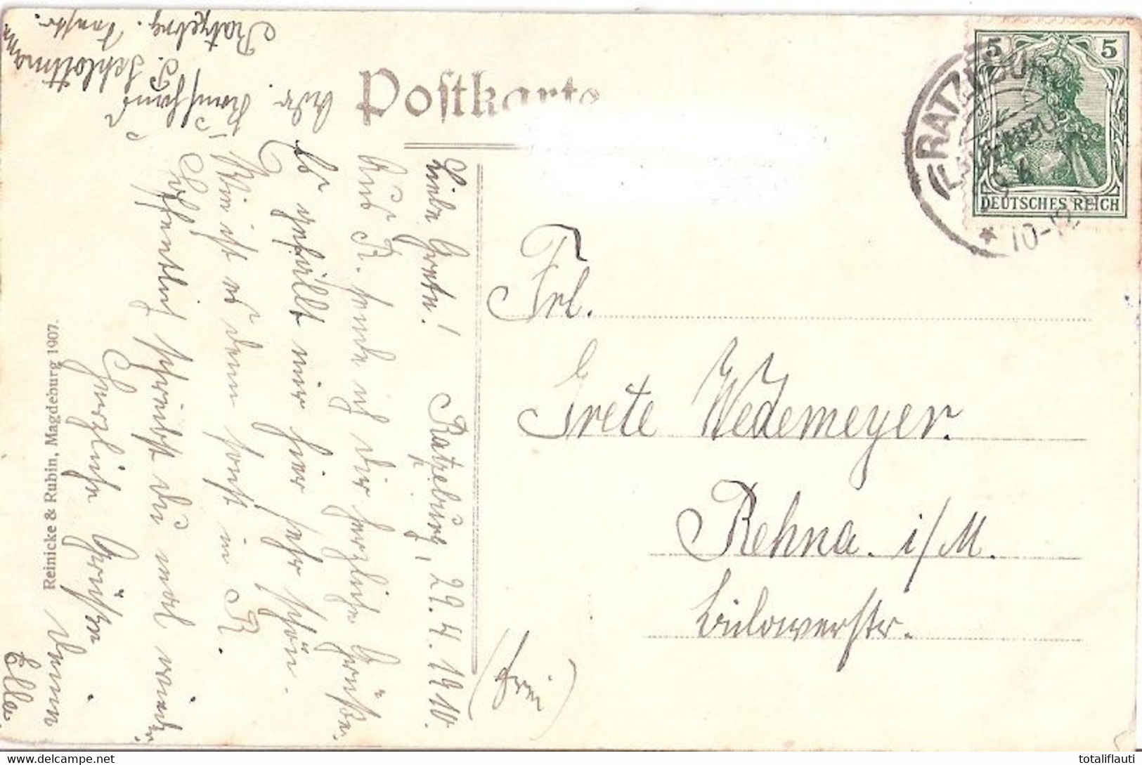 RATZEBURG Lauenburg Domstrasse Belebt Restaurant B Kool 29.4.1910 Gelaufen - Ratzeburg