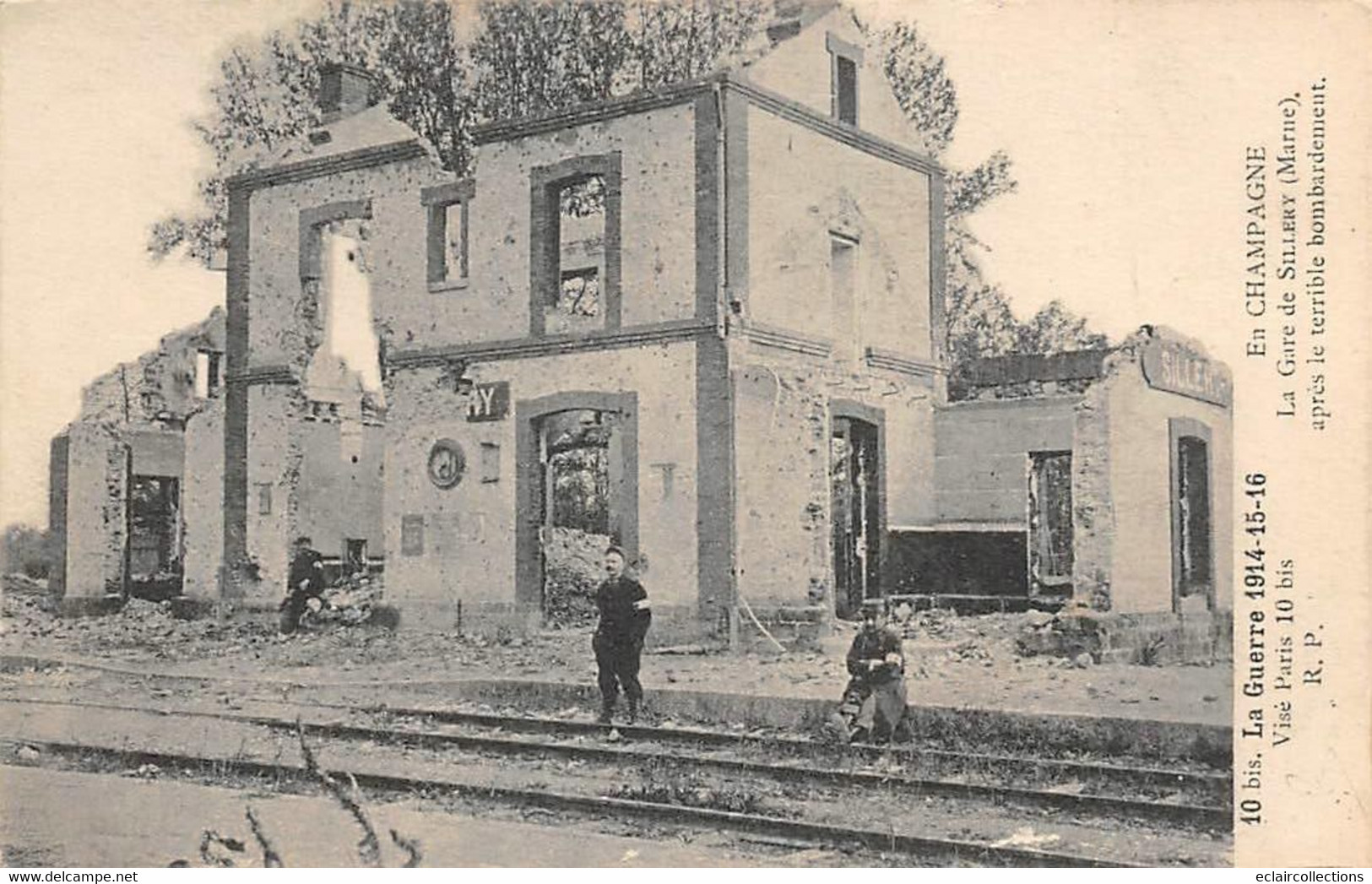 Sillery          51        Guerre 14/18       La Gare Après Le Bombardement         (voir Scan) - Sillery