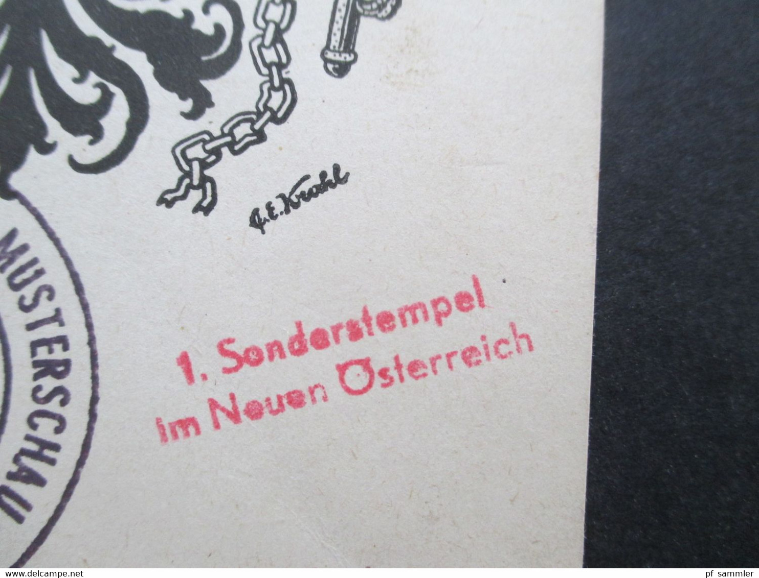 Österreich 1945 Sonderkarte 1. Sonderstempel Im Neuen Österreich Export Musterschau 26.X.1945 - Storia Postale