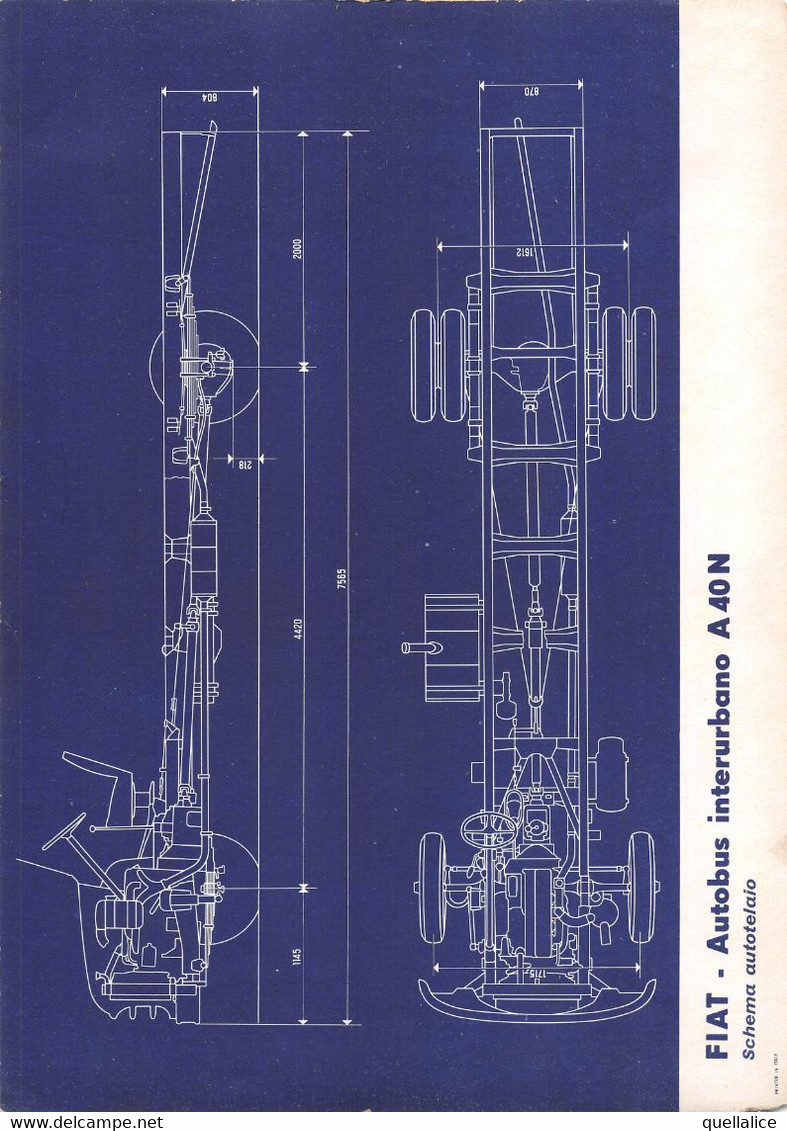 02110 "FIAT - AUTOBUS INTERURBANO A 40 N - SCHEMA AUTOTELAIO"  ORIG - Maschinen