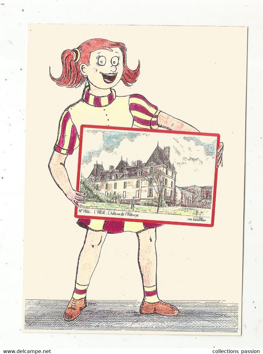 Cp , 79 , L'ABSIE , Illustrateur , Signée Yves DUCOURTIOUX , Château De L'abbaye , Vierge - L'Absie