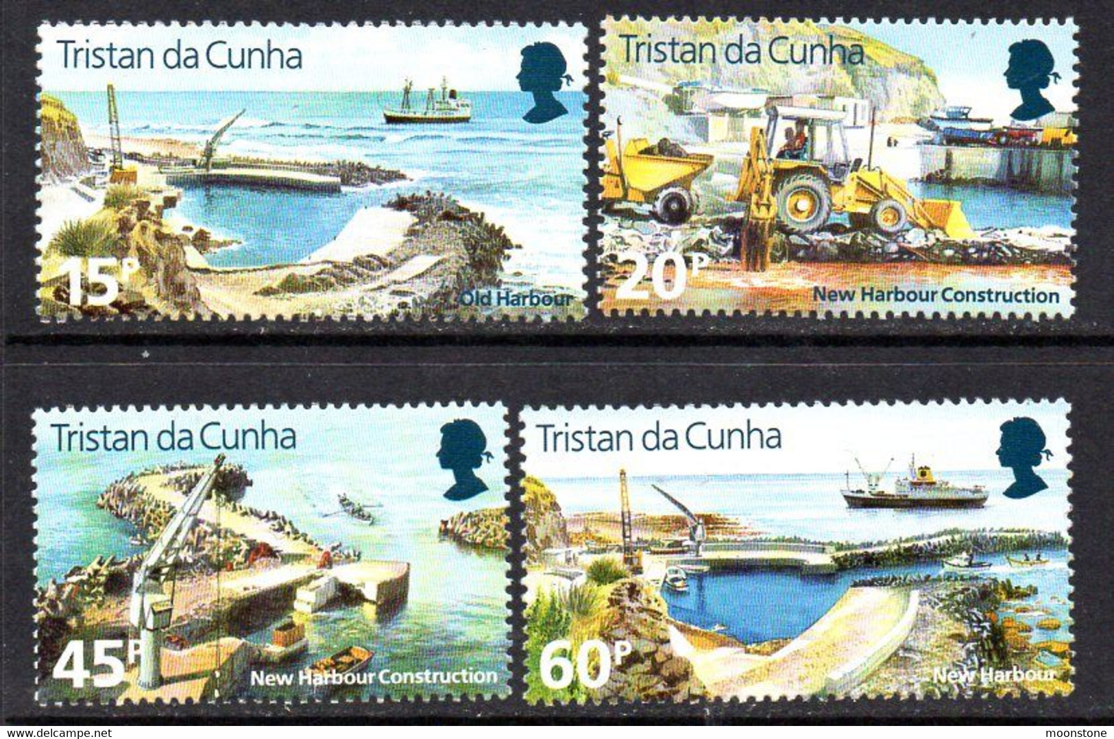 Tristan Da Cunha 1996 Construction Of New Harbour Set Of 4, MNH, SG 598/601 - Tristan Da Cunha