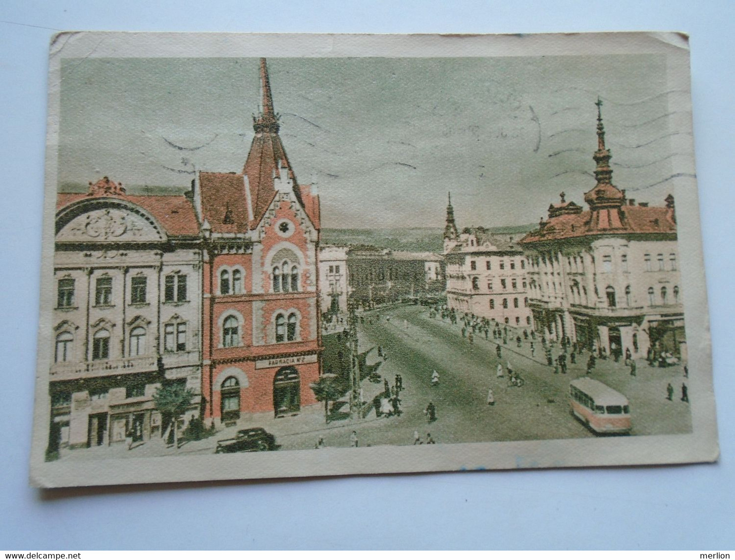 D176265   Romania   Uprated  Postal Stationery  Postcard    30 Bani  - Vedere Din Str. Horea -CLUJ  -  Autobus Bus - Brieven En Documenten