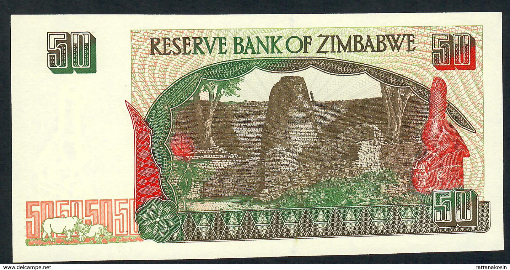 ZIMBABWE P8 50 DOLLARS 1994 #EP Signature 3  UNC. - Simbabwe