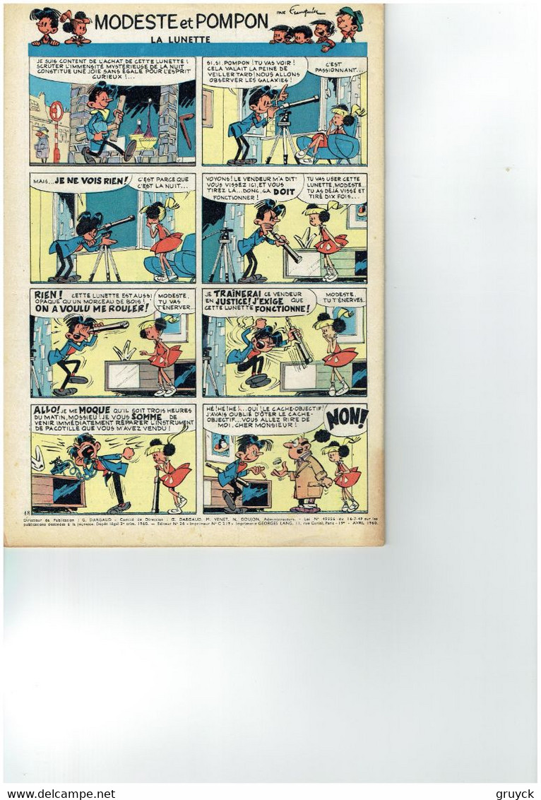 Le Journal De Tintin 598 07.04.1960 Avec Cheque Tintin - Tintin