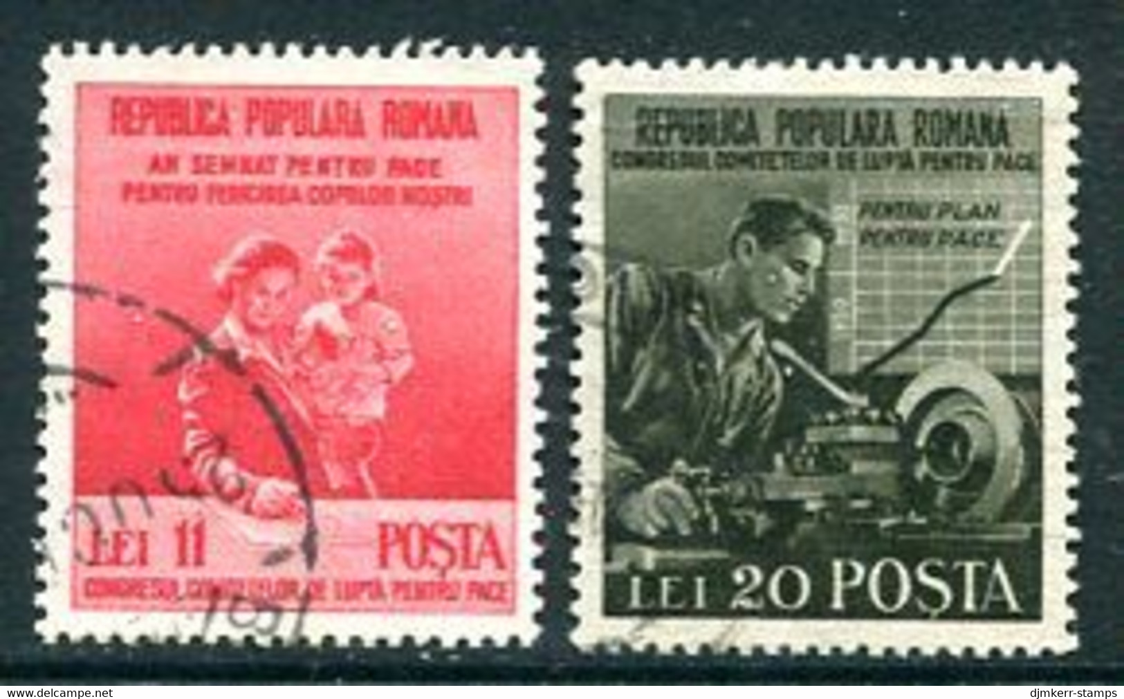 ROMANIA 1950 Peace Congress Used.  Michel 1236-37 - Gebraucht