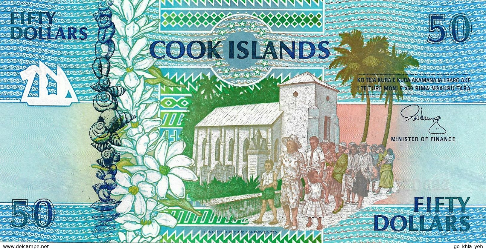 COOK 1992 50 Dollar - P.10a Neuf UNC - Cook Islands