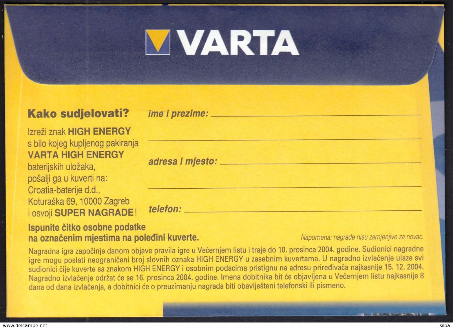 Croatia / Varta High Energy Batteries, Croatia Baterije D.d. - Andere & Zonder Classificatie