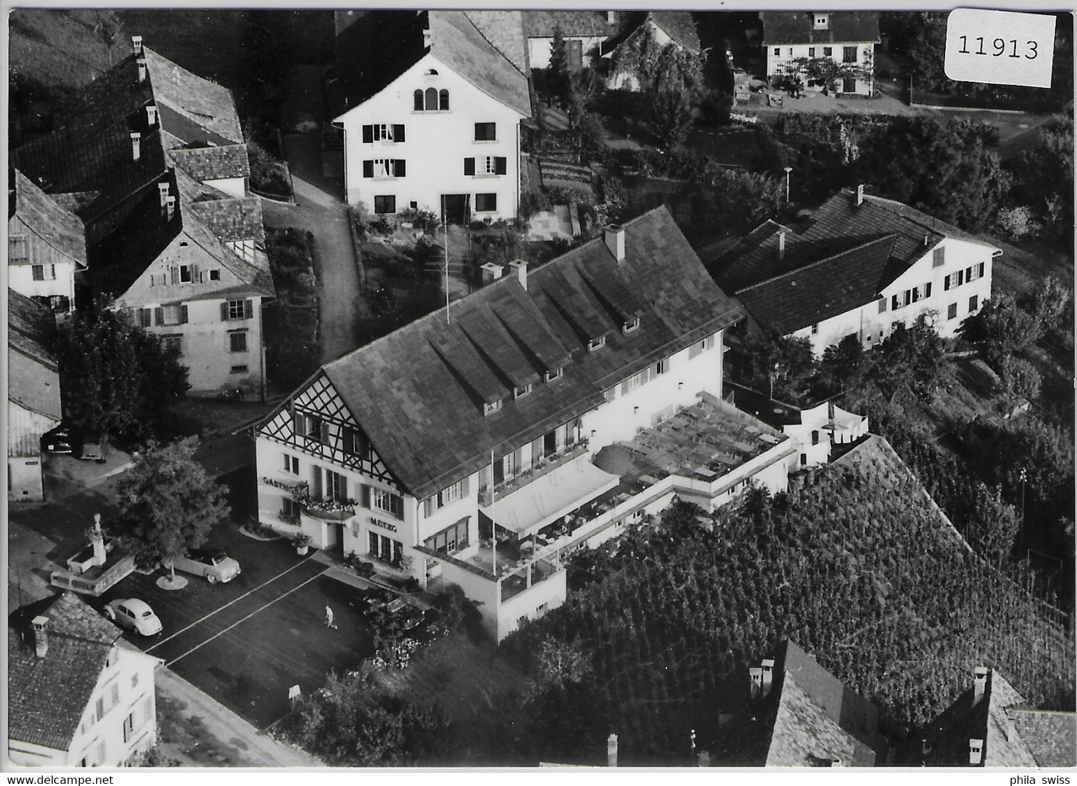 Flugaufnahme Gasthof U. Metzgerei Fam. M. Bachmann Stäfa ZH Grundhalde - Stäfa