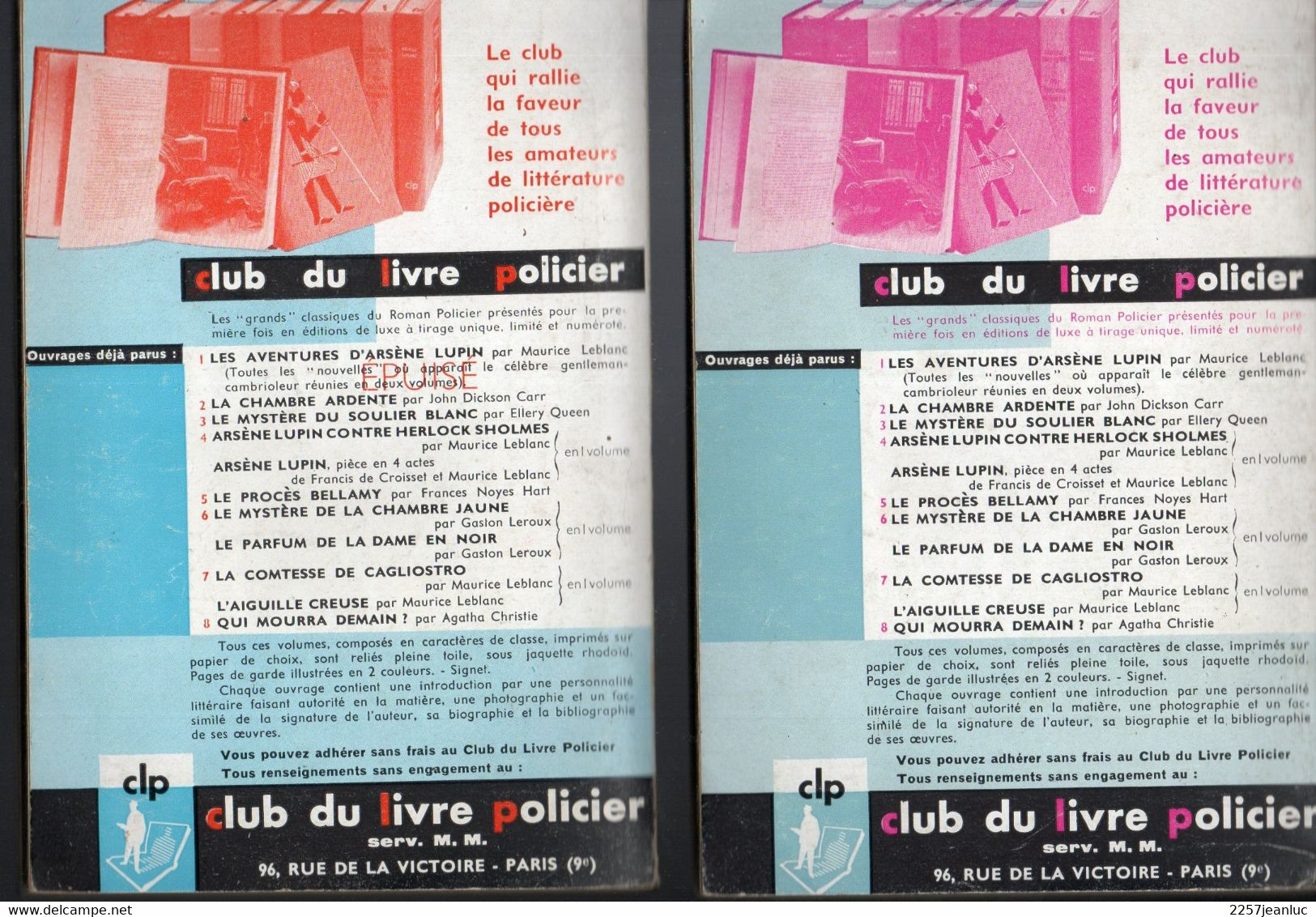 Lot 2 Livres  Mystère Magazine  N: 1410 & 142 - De Ellery Queen - Années 1959 - Jacquier, Ed.