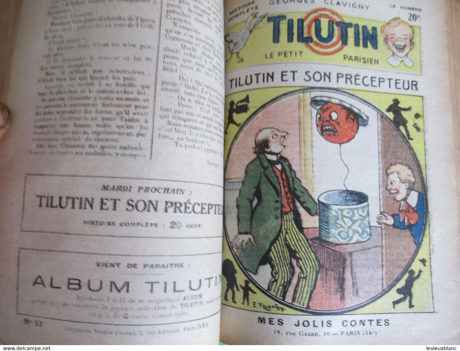 Livre relié des 51 premiers numéros/TILUTIN le petit Parisien/Georges CLAVIGNY/Mes jolis Contes/Yrondy/1922       BD168