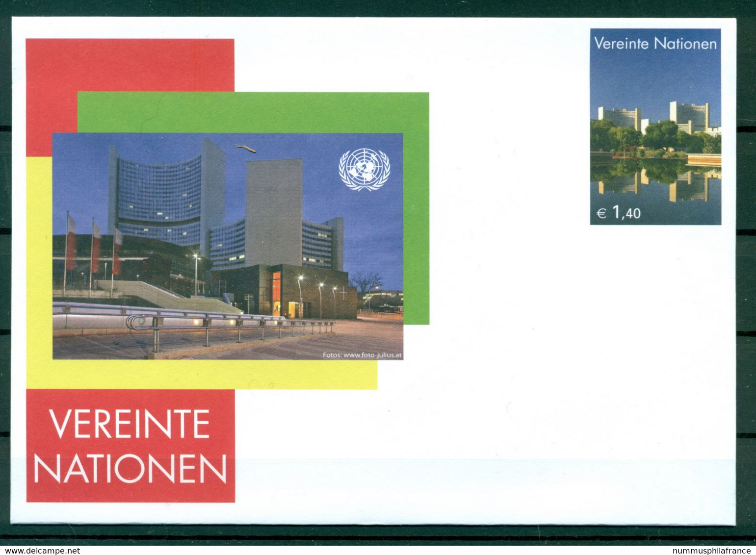 Nations Unies Vienne 2010 - Entier Postal  € 1,40 - Storia Postale