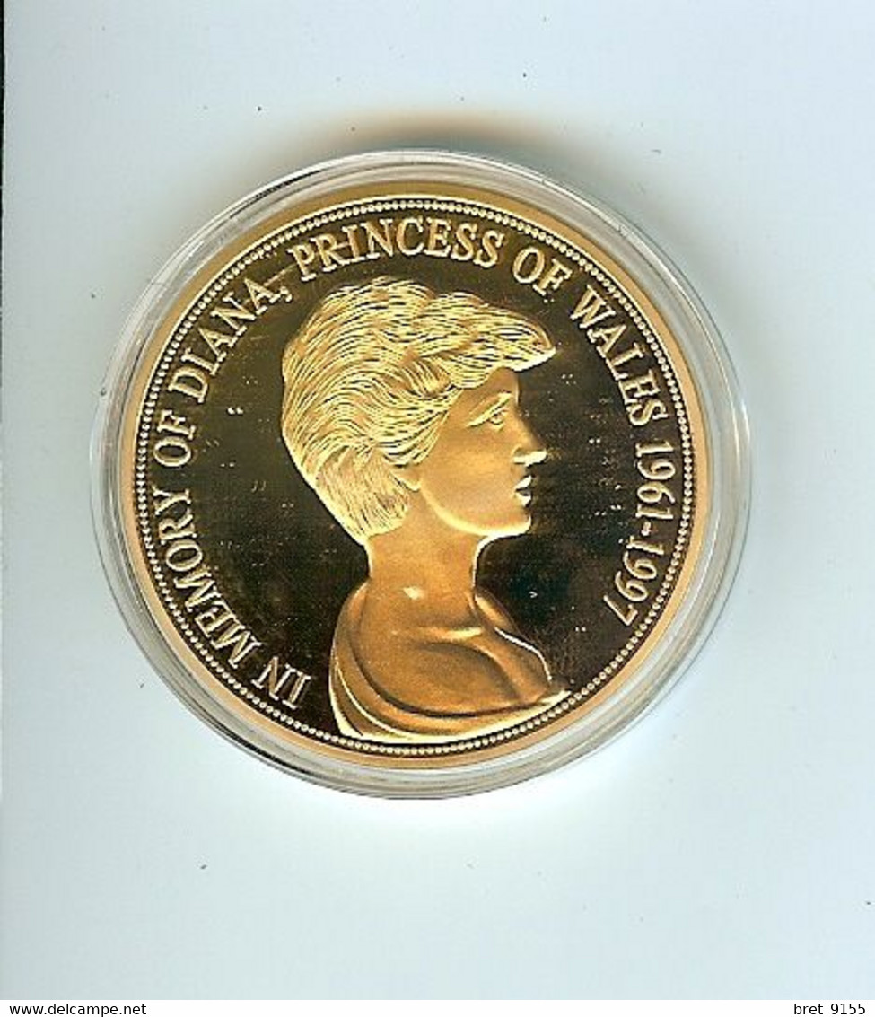 MEDAILLE DIANA PRINCESS OF WALES 1961 1997 LA VIE EST UN VOYAGE TRES JOLIE MEDAILLE DORE A L OR FIN - Royaux/De Noblesse