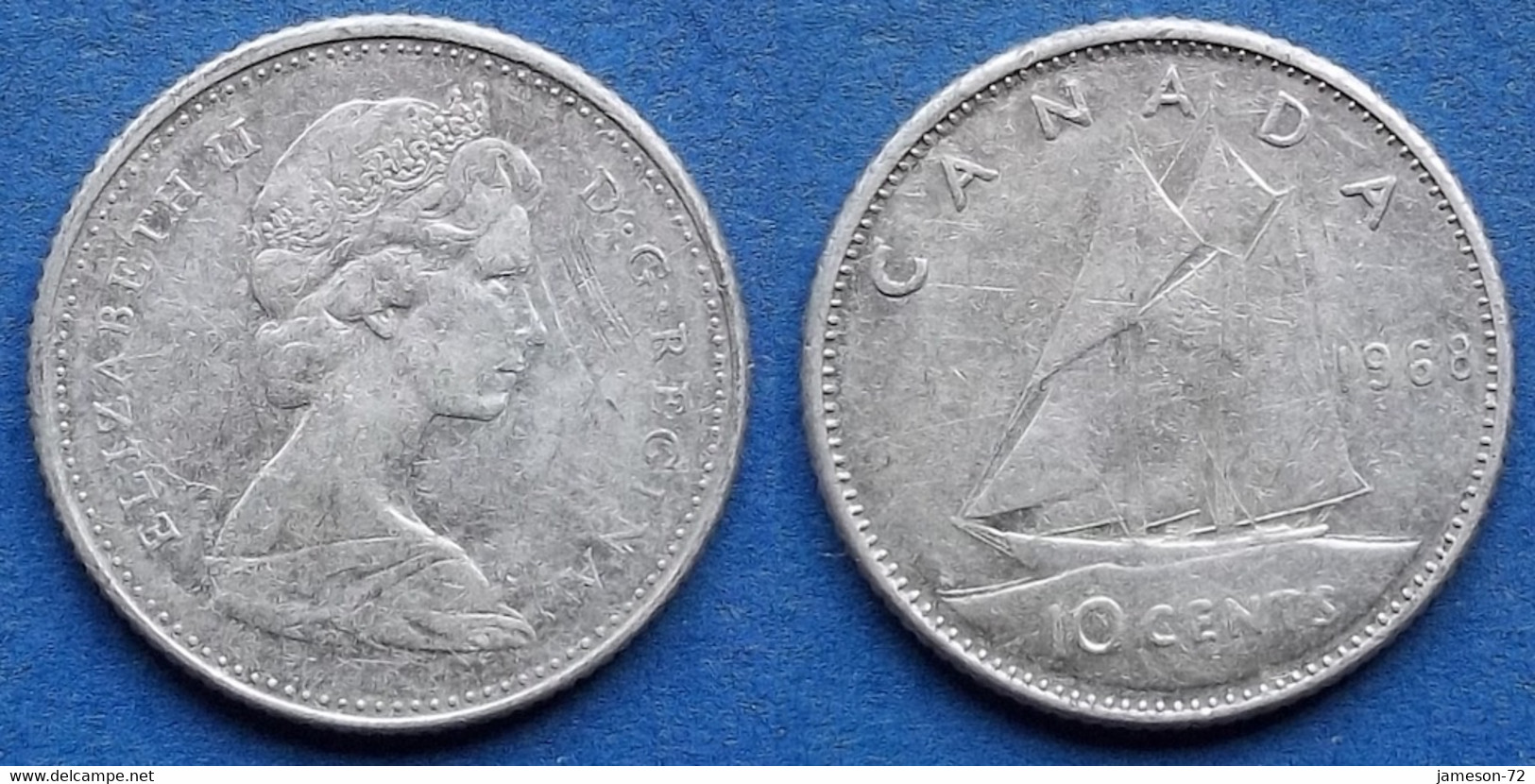 CANADA - Silver 10 Cents 1968 KM# 72 Elizabeth II (1952) - Edelweiss Coins - Canada