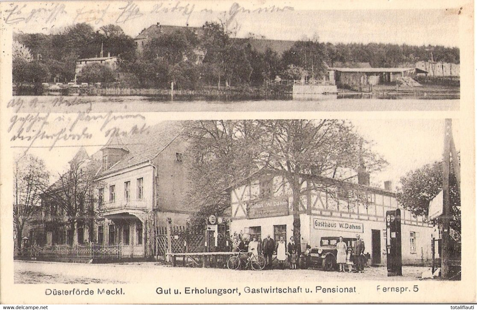 DÜSTERFÖRDE Godendorf Mecklenburg Gasthaus W Dahm Tank Säule Oldtimer 11.5.1931 Gelaufen - Fürstenberg