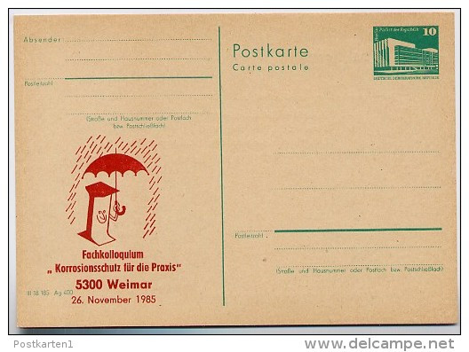 DDR P84-35-85 C129 Postkarte Zudruck KOLLOQUIUM KORROSIONSSCHUTZ Weimar 1985 - Postales Privados - Nuevos