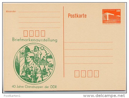 DDR P86I-3-86 C1 Postkarte PRIVATER ZUDRUCK Grenztruppen Königs Wusterhausen 1986 - Cartes Postales Privées - Neuves