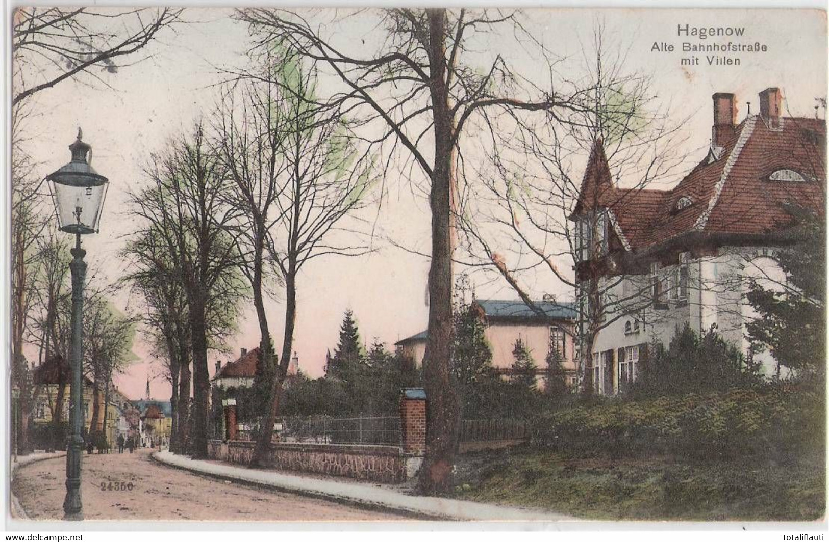 HAGENOW Mecklenburg Alte Bahnhof Straße Mit Villen Color Belebt 13.12.1909 Gelaufen - Hagenow