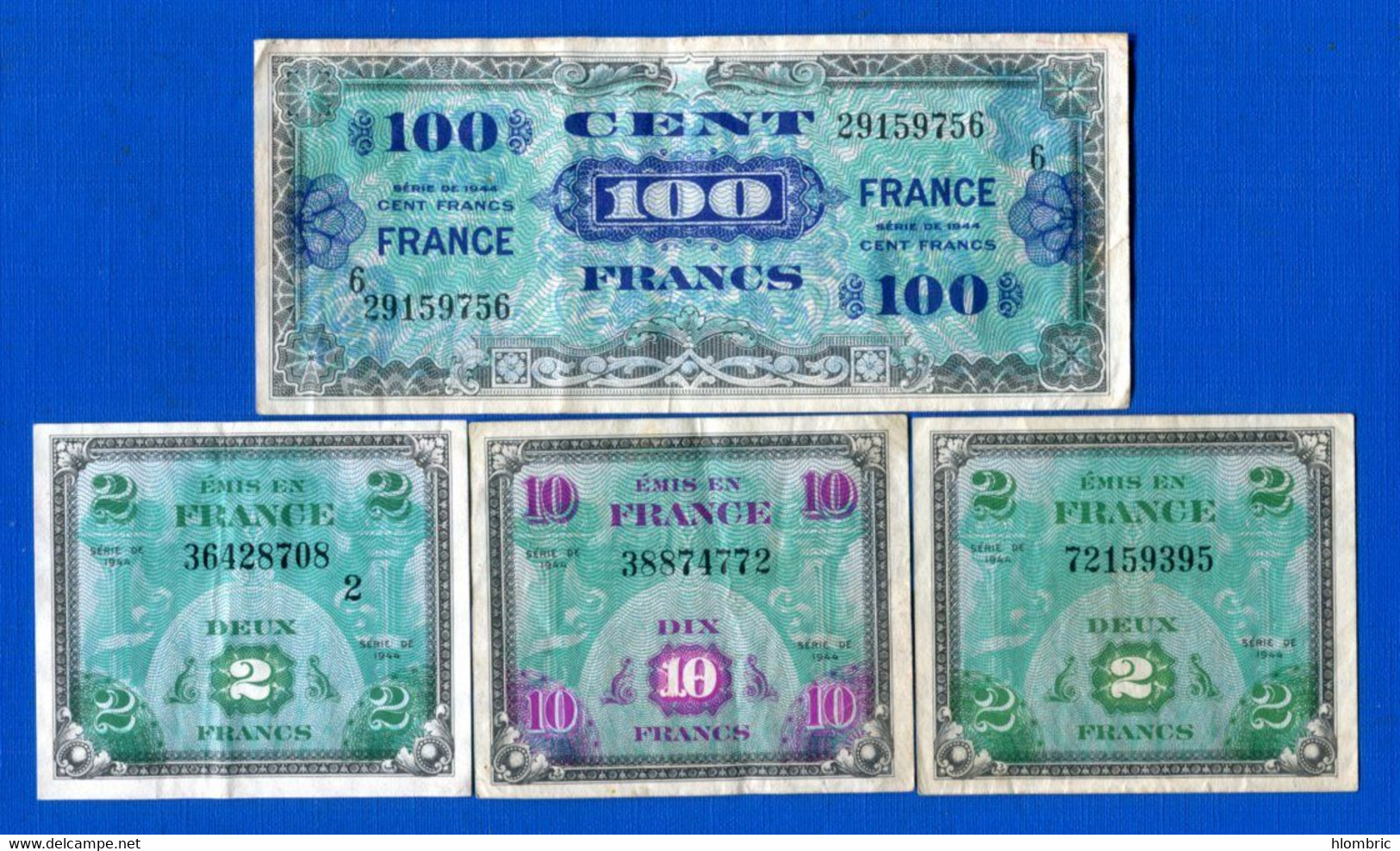 France  4  Billets - 1944 Bandiera/Francia