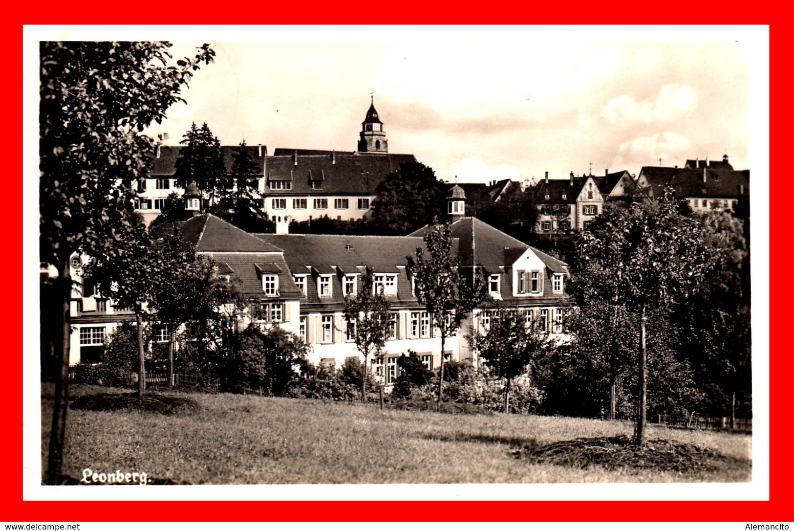 ALEMANIA TARGETA POSTAL BADEN WUTERBERG - LEONBERG.AÑO 1952 CON SELLO Y MATASELLO DE LEONBERG - Leonberg