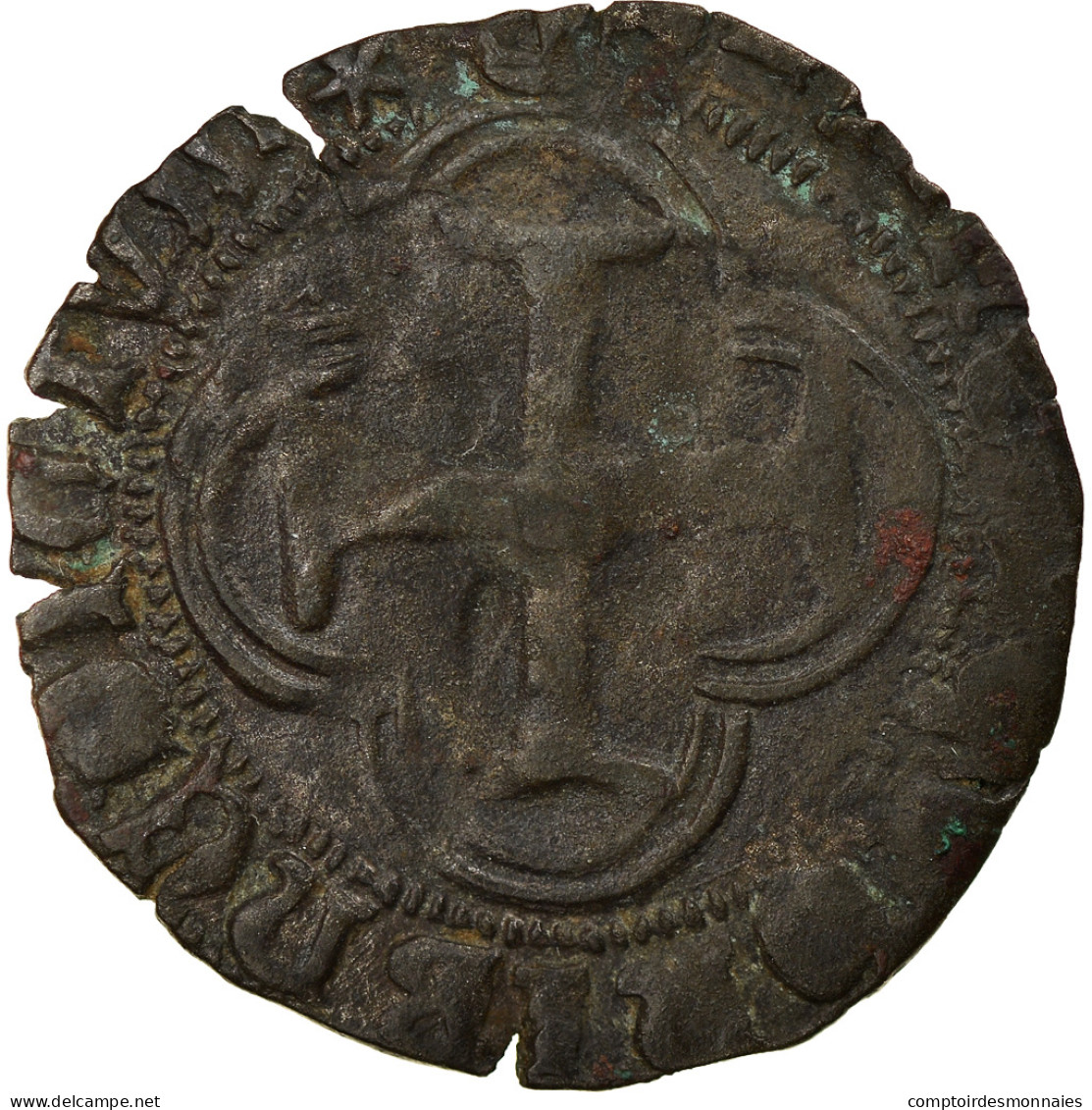 Monnaie, France, Charles VIII, Double Tournois, Bordeaux, TB+, Billon - 1483-1498 Karel VIII