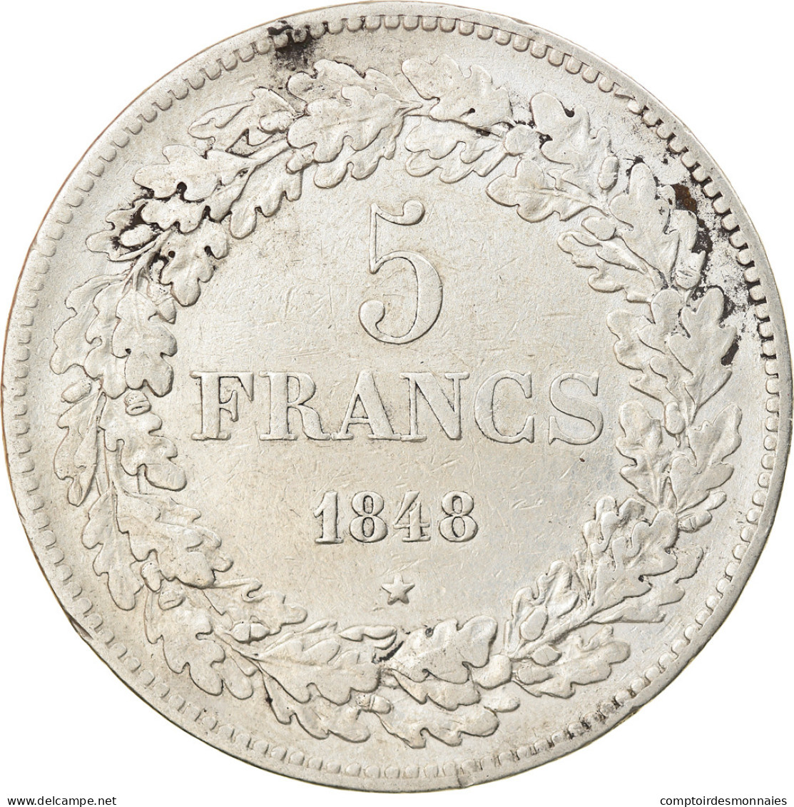 Monnaie, Belgique, Leopold I, 5 Francs, 5 Frank, 1848, TTB, Argent, KM:3.2 - 5 Frank