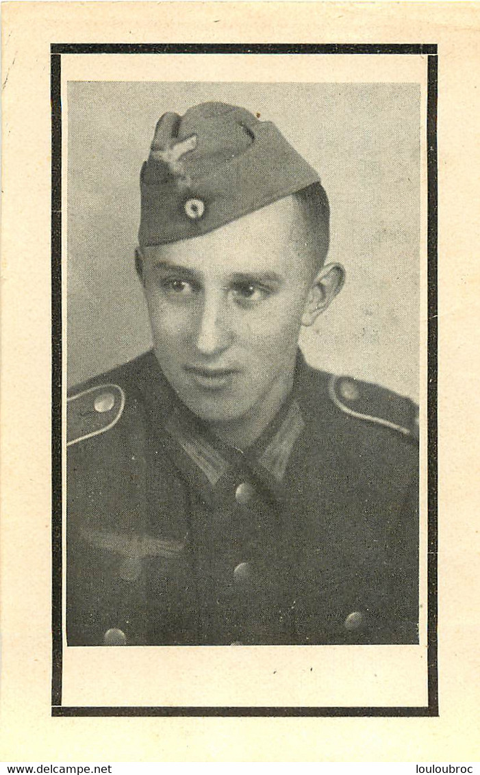 MEMENTO FAIRE PART DE DECES SOLDAT ALLEMAND HERMANN DELLAVALLE MORT LE 31 AOUT 1944 - Obituary Notices