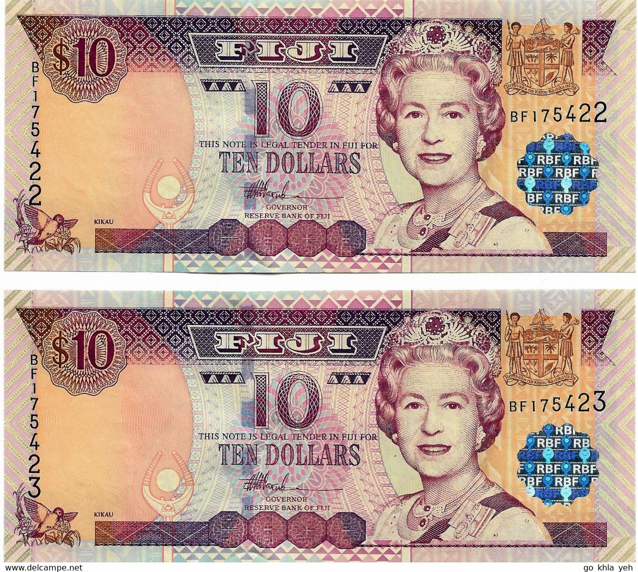FIDJI 2002 10 Dollar - P.106a Neuf UNC - Fidji