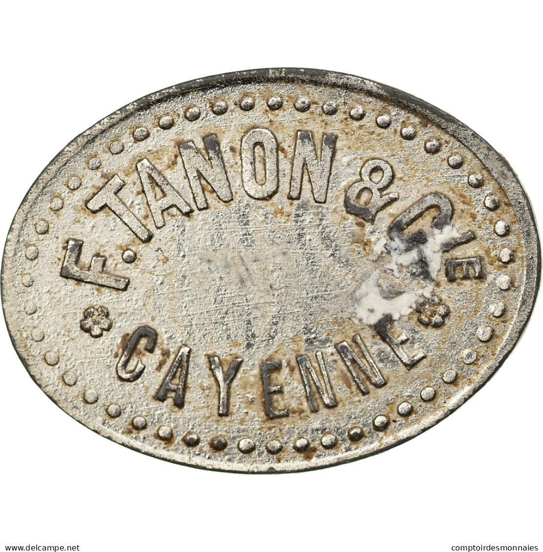 Jeton, FRENCH GUIANA, Cayenne, F. Tanon Et Cie, 20 Centimes, C. 1928, TTB, Zinc - Monetary /of Necessity