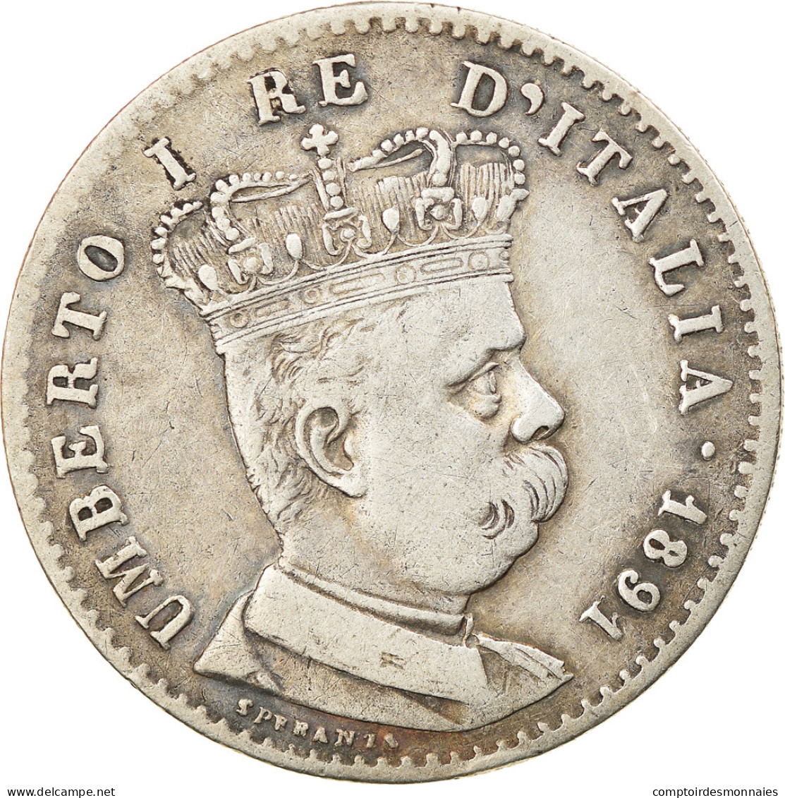 Monnaie, Eritrea, Umberto I, Lira, 1891, Roma, TTB, Argent, KM:2 - Erythrée