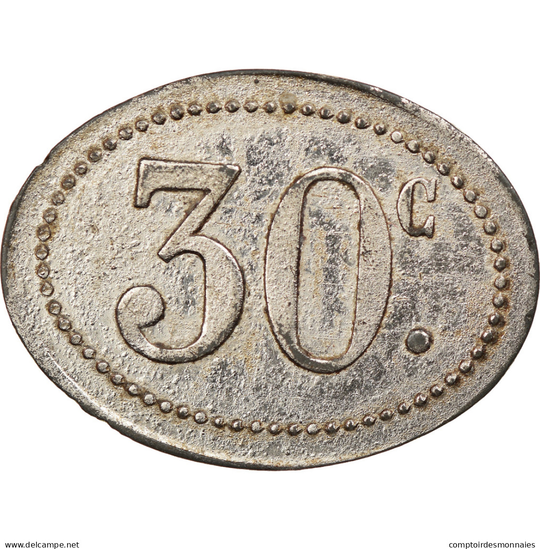 Jeton, FRENCH GUIANA, Cayenne, F. Tanon Et Cie, 30 Centimes, C. 1928, TTB+, Zinc - Monetary /of Necessity