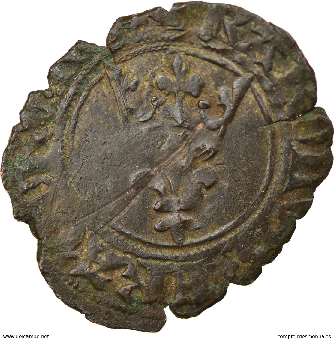 Monnaie, France, Charles VI, Double Tournois, Niquet, Atelier Incertain, TB - 1380-1422 Charles VI The Beloved