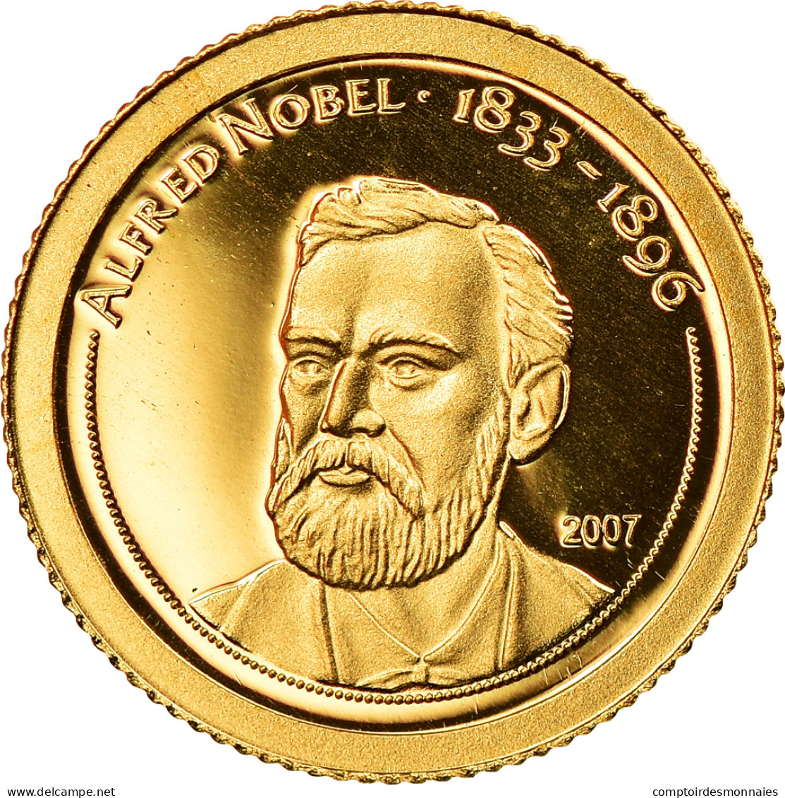 Monnaie, Mongolie, Alfred Nobel, 500 Tugrik, 2007, FDC, Or - Mongolei