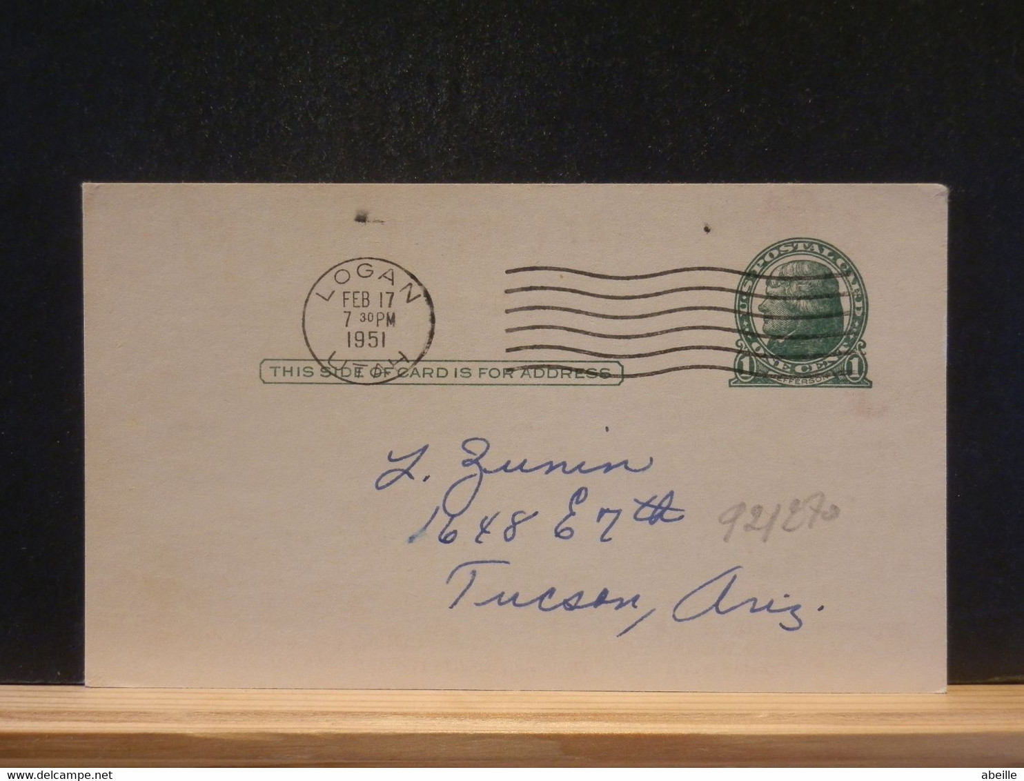 92/270   POSTAL CARD  PIQUAGE VERSO - 1921-40