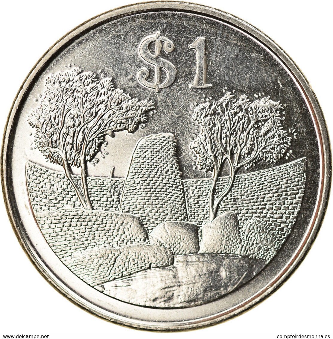 Monnaie, Zimbabwe, Dollar, 2002, Harare, TTB, Nickel Plated Steel, KM:6a - Simbabwe