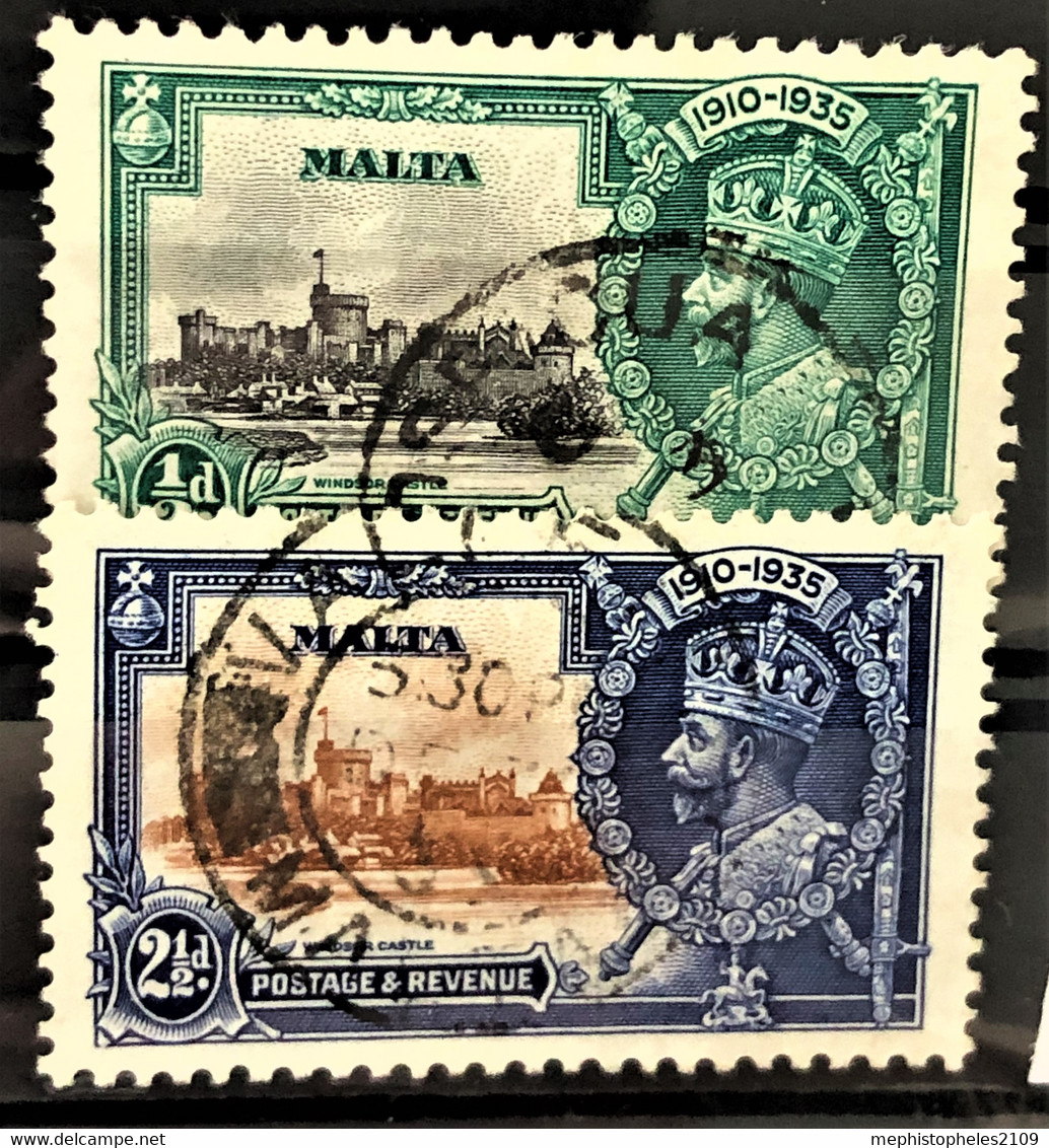 MALTA 1935 - Canceled - Sc# 184, 185 - Malta (...-1964)